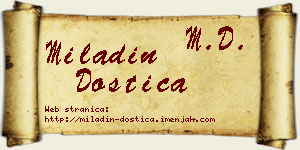 Miladin Dostica vizit kartica